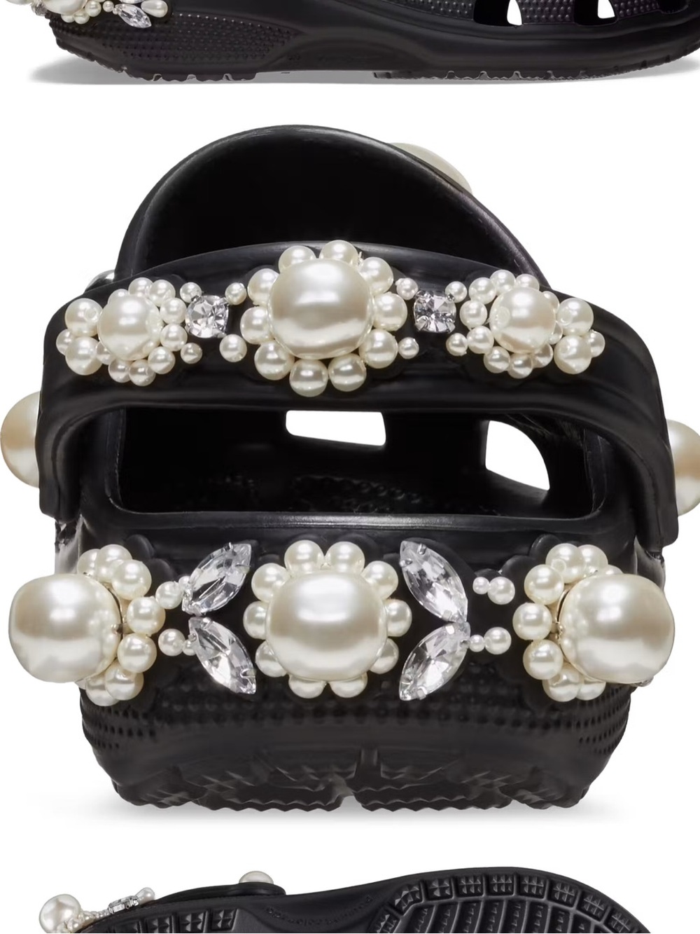 SIMONE ROCHA x CROCS Classic Clog in Black Pearls Rhinestones Limited Edition - Picture 3 of 12